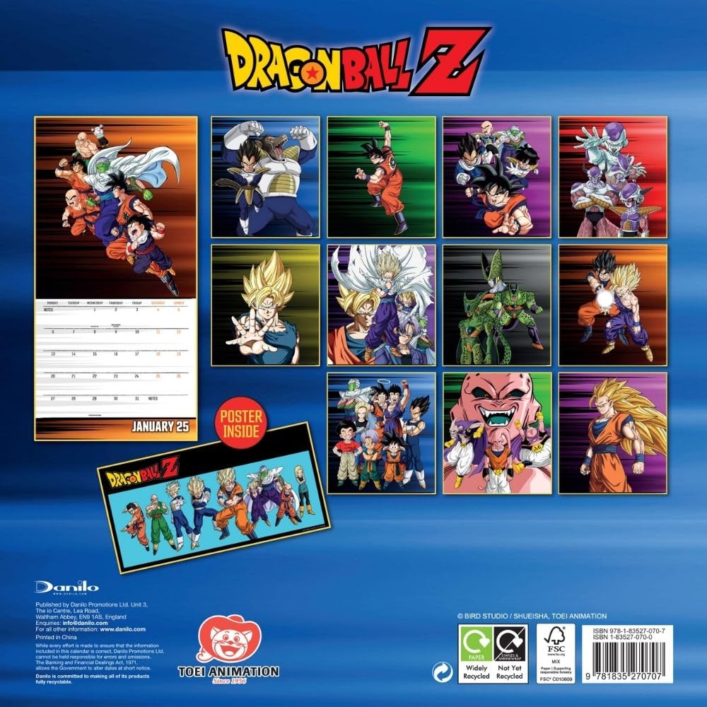 2025 Dragonball Z - Square Wall Calendar