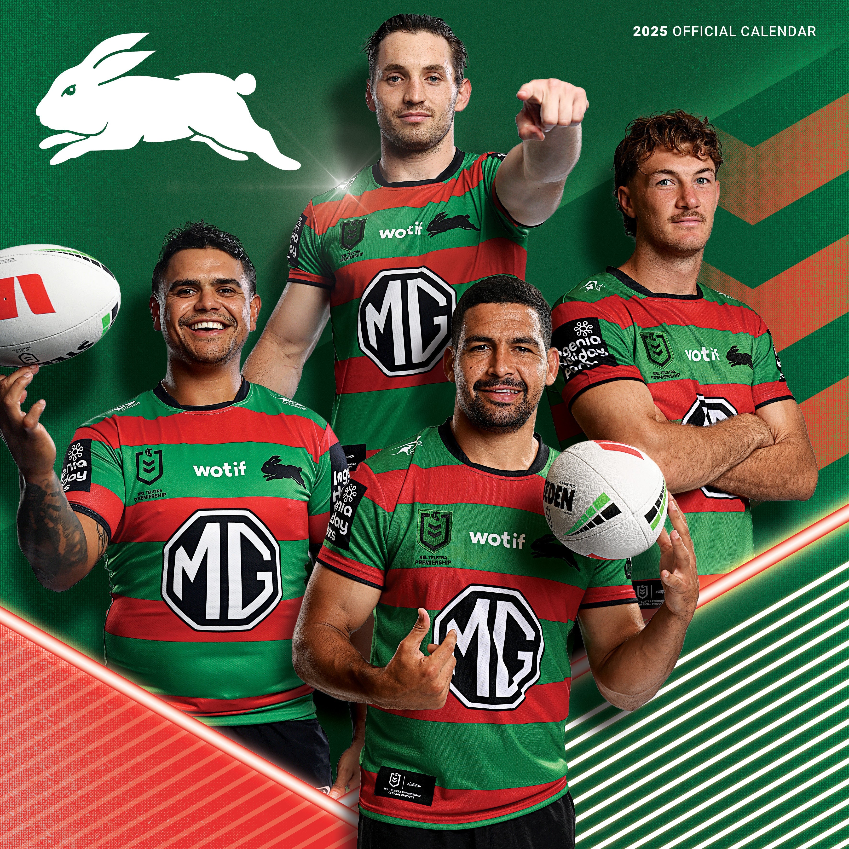 2025 NRL South Sydney Rabbitohs - Square Wall Calendar