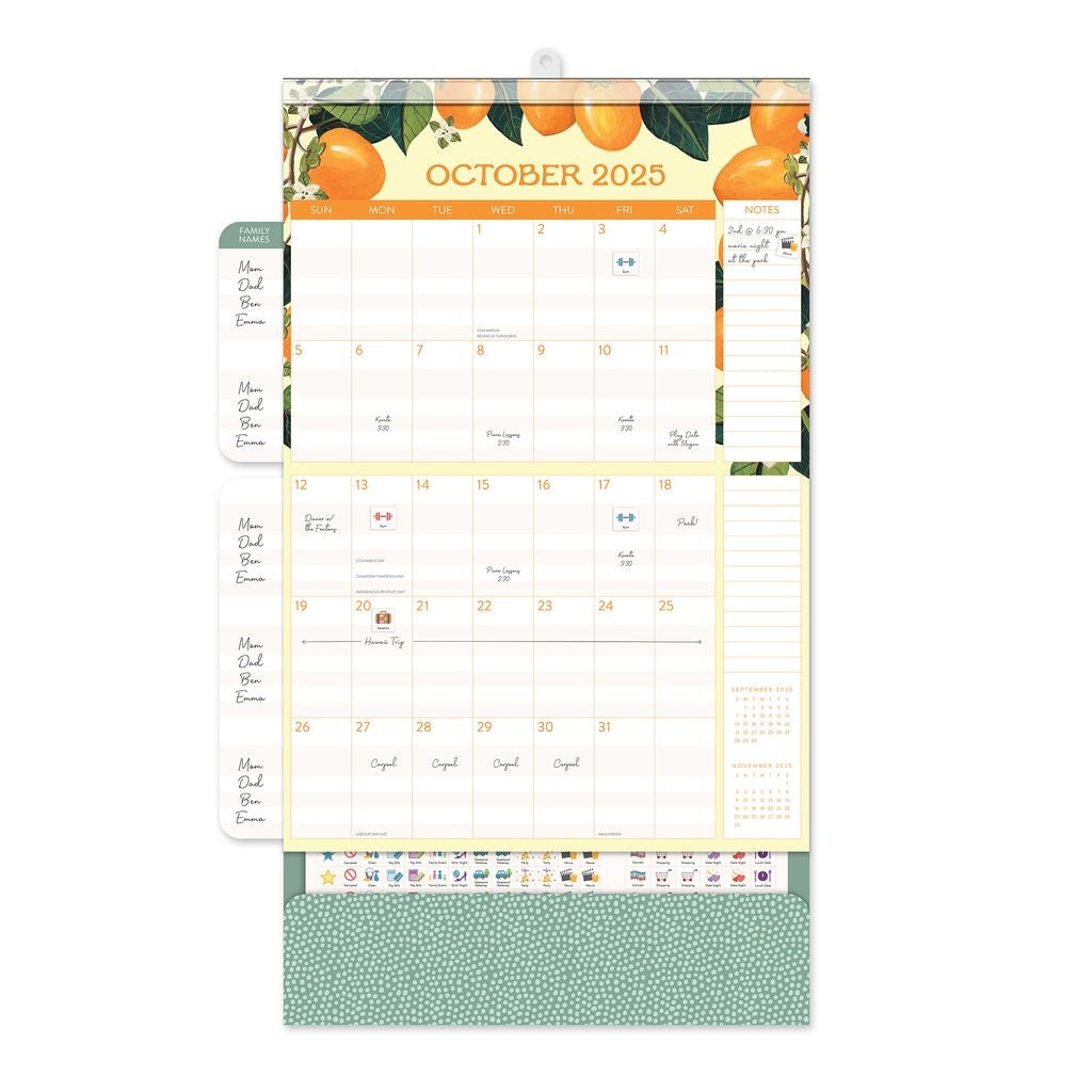 2025 Fruit & Flora Do It All Family Planner - Deluxe Wall Calendar