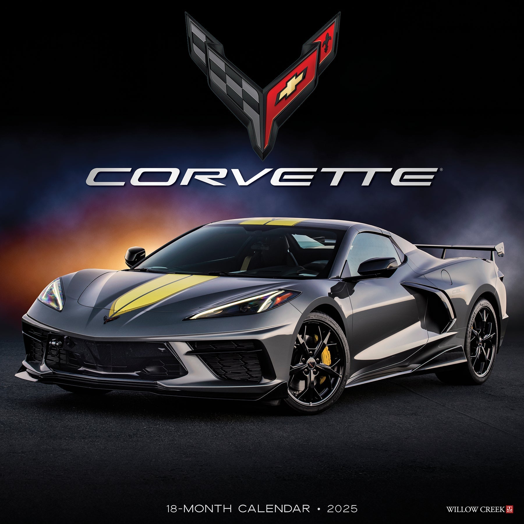 2025 Corvette (w/foil) - Square Wall Calendar