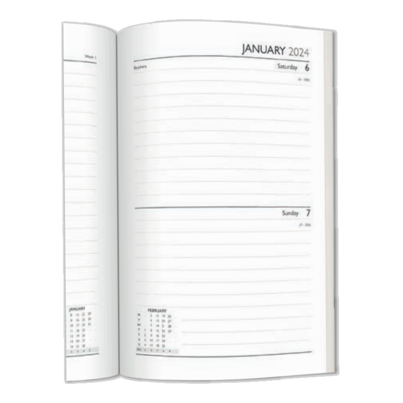 2024 Black D-Range Leatherette - Daily Diary/Planner  SOLD OUT