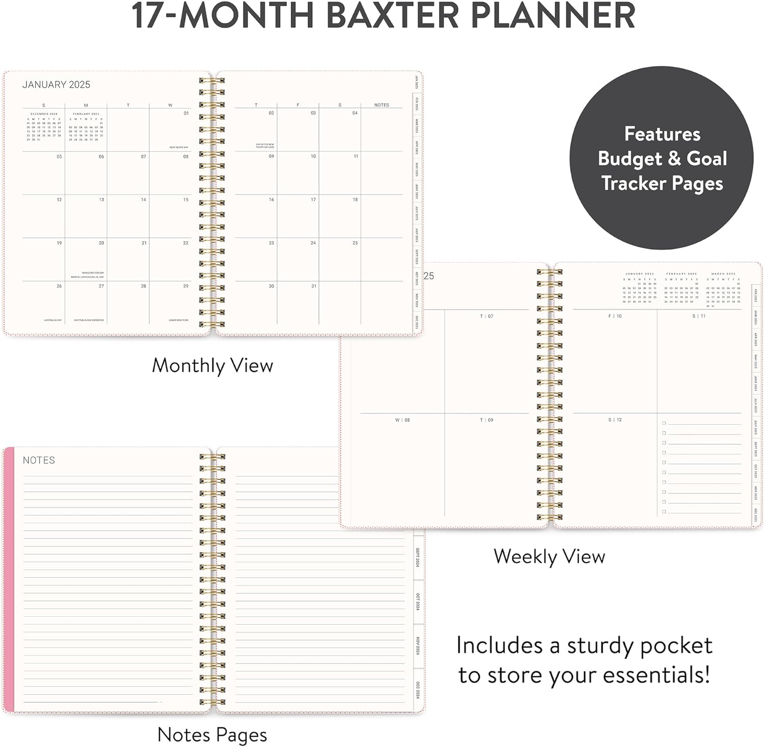 2025 Lazy Daisies Blue - Baxter Weekly & Monthly Diary/Planner