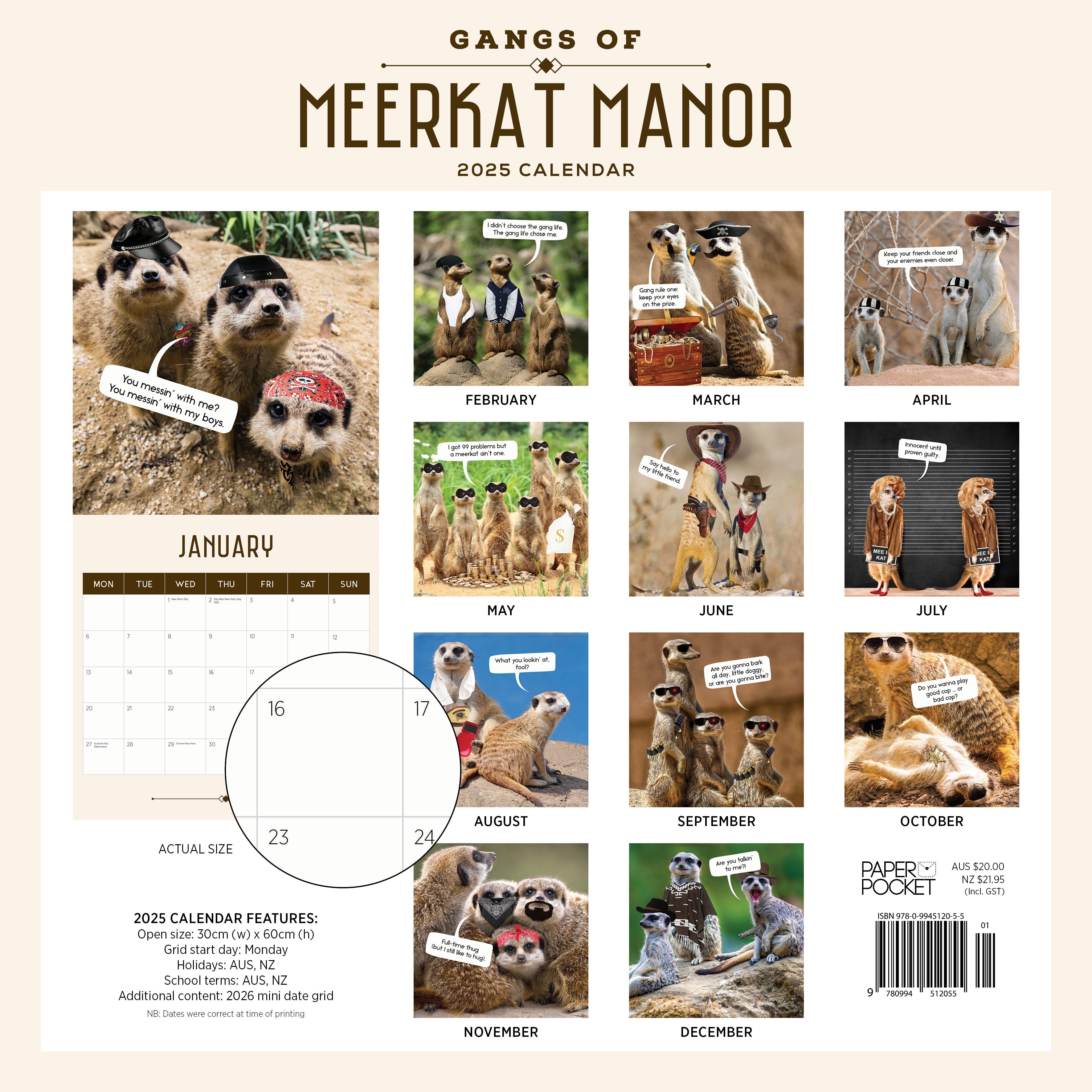 2025 Gangs Of Meerkat Manor - Square Wall Calendar