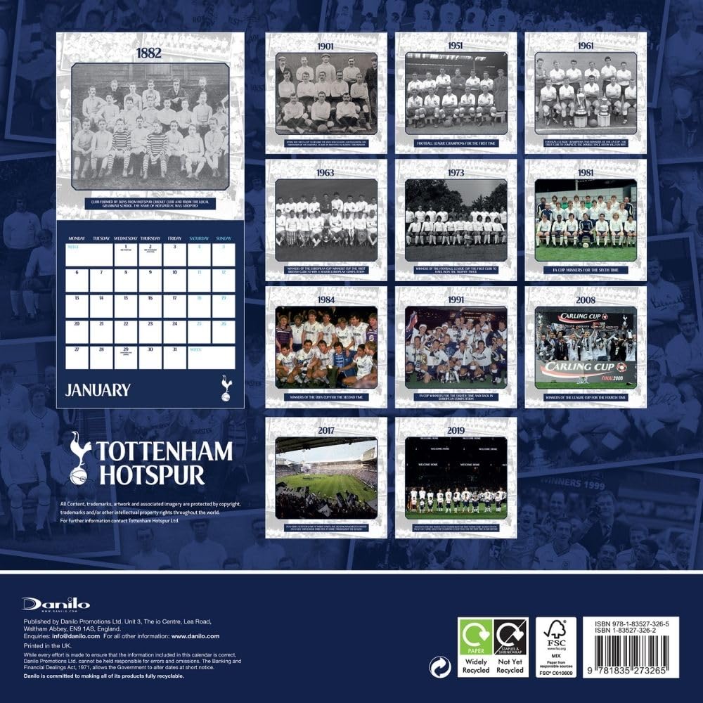 2025 Tottenham Hotspur Legends - Square Wall Calendar