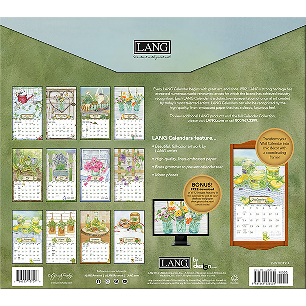 2025 LANG Herb Garden By Jane Shasky - Deluxe Wall Calendar