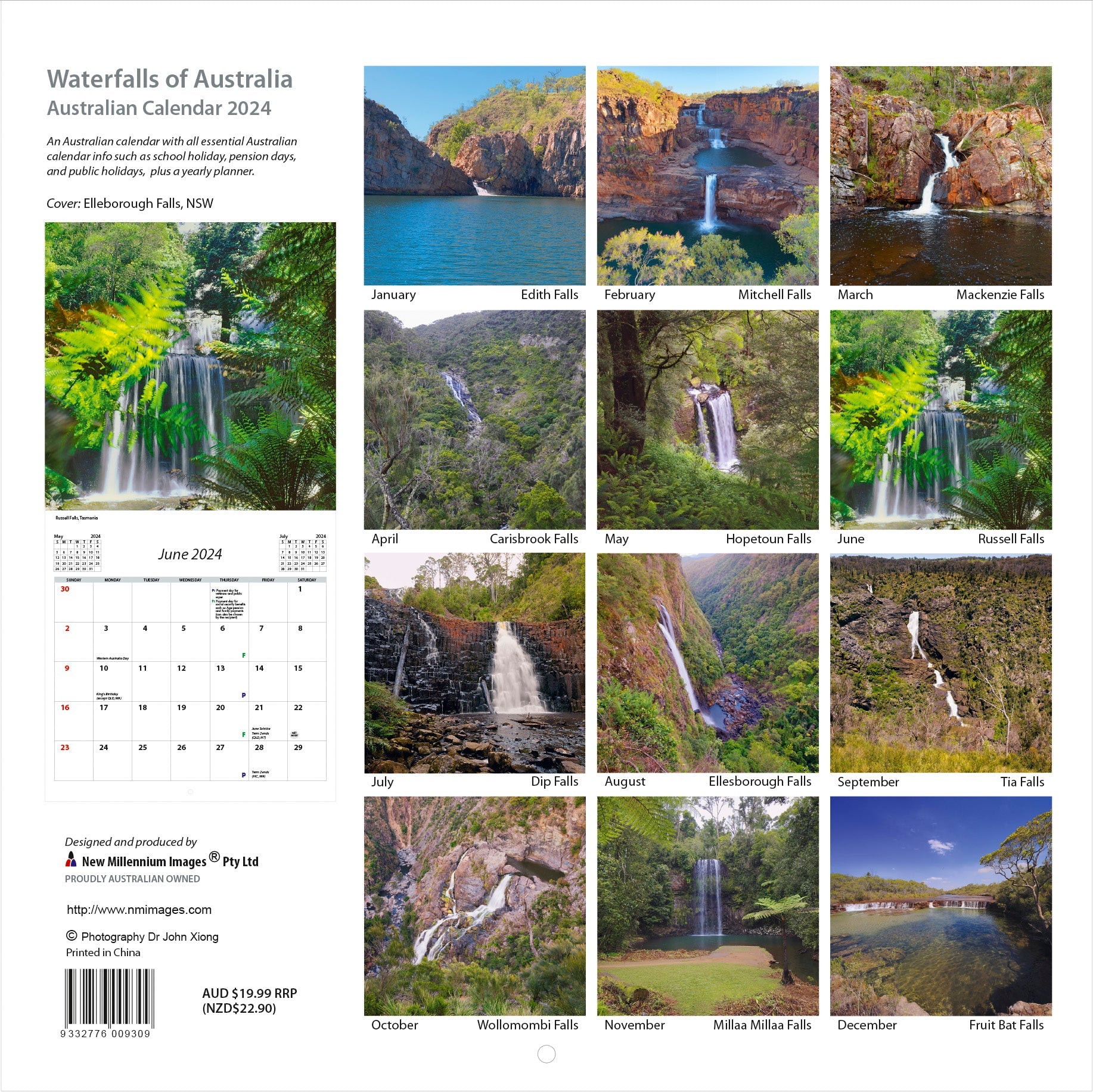 2024 Waterfalls Of Australia - Square Wall Calendar  SOLD OUT