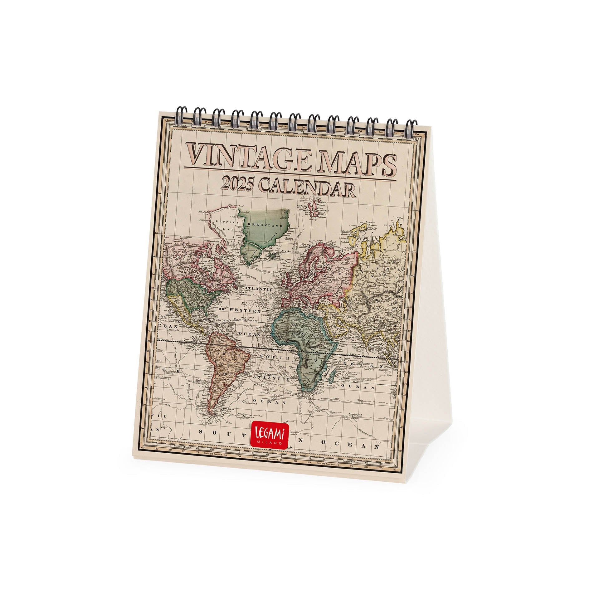 2025 Vintage Maps - Desk Easel Calendar