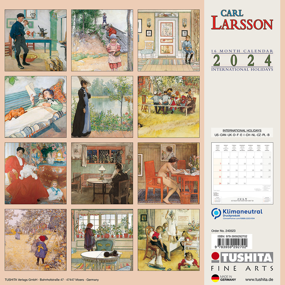 2024 Carl Larsson Square Wall Calendar Art Calendars