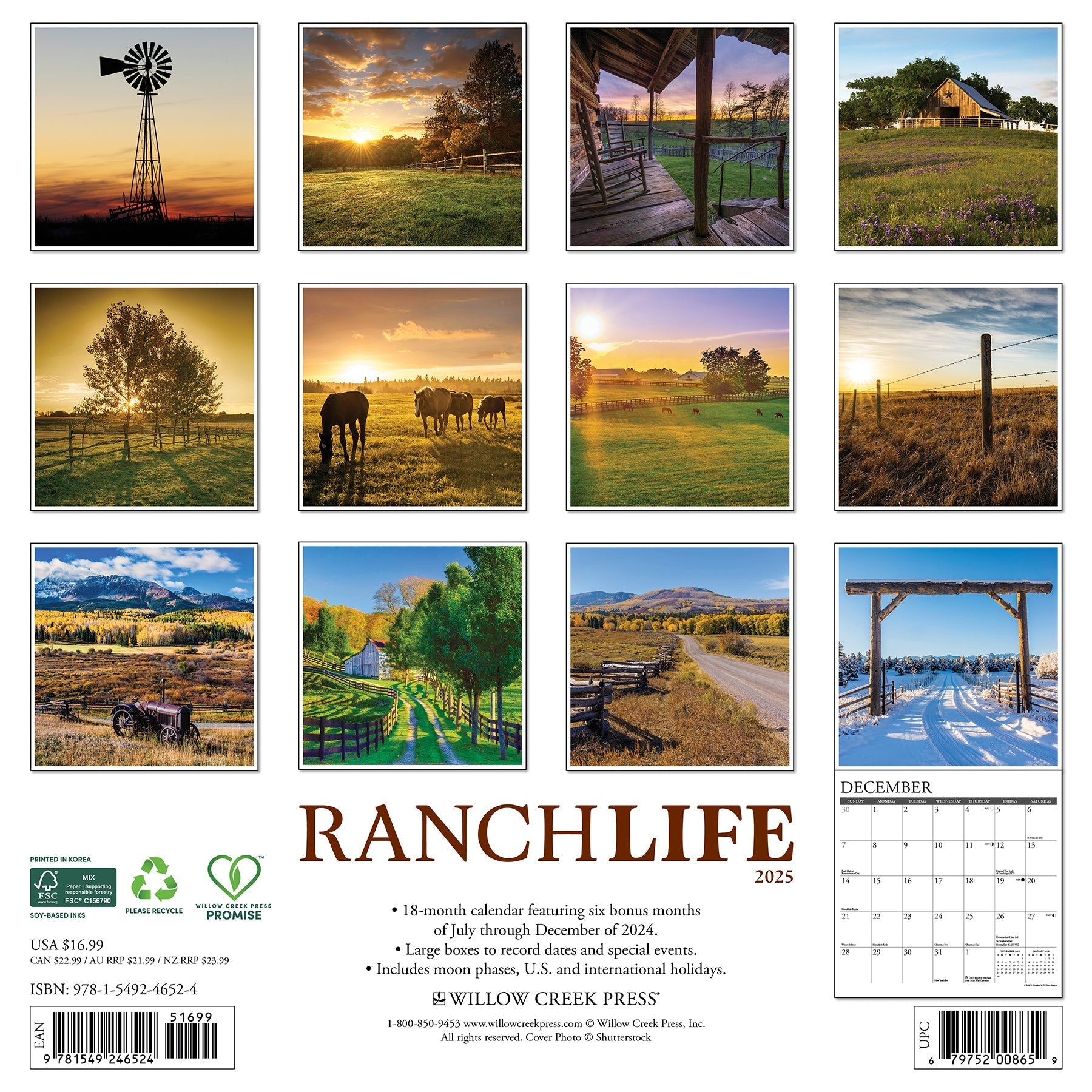 2025 RanchLife - Square Wall Calendar