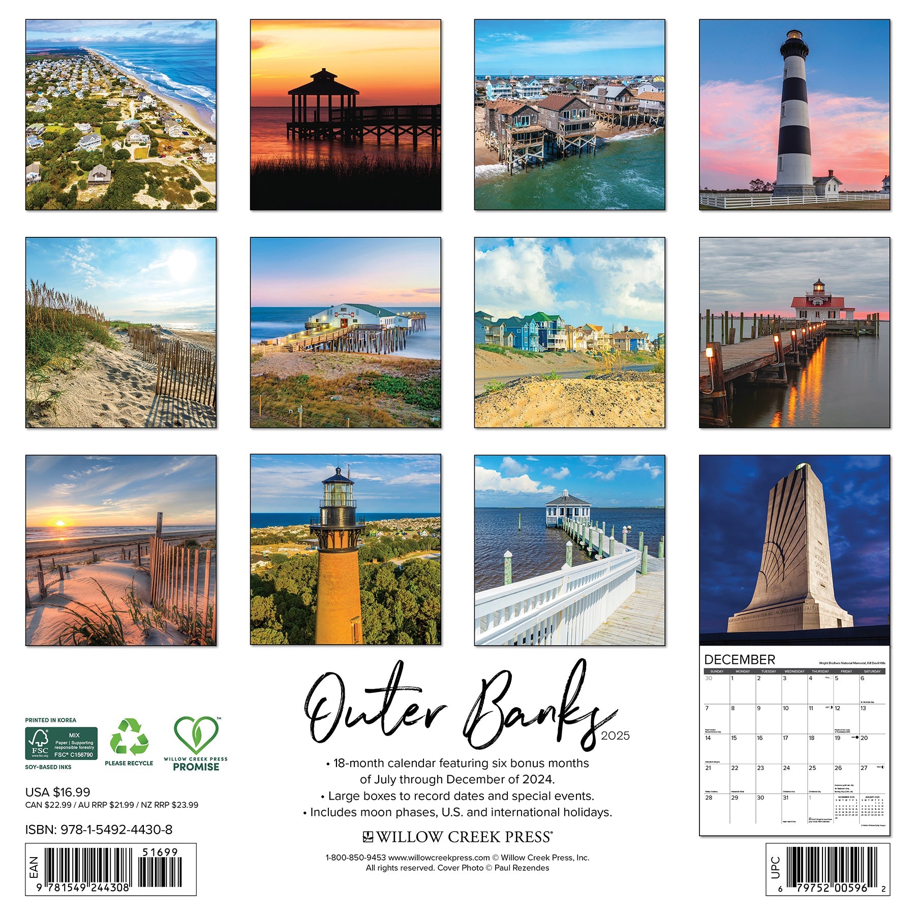 2025 Outer Banks - Square Wall Calendar