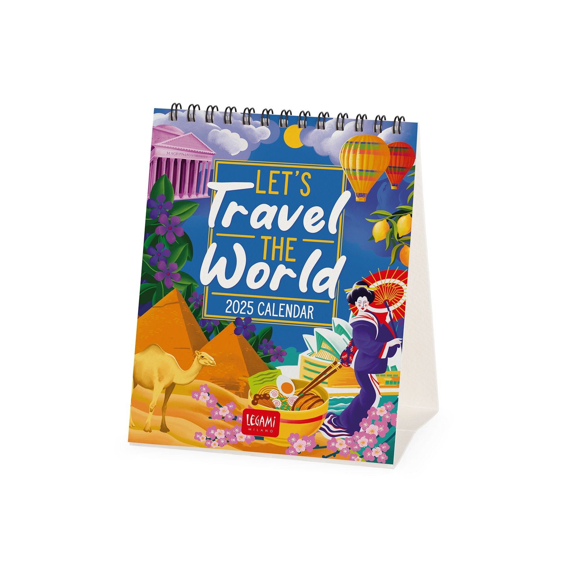 2025 Let's Travel The World - Desk Easel Calendar