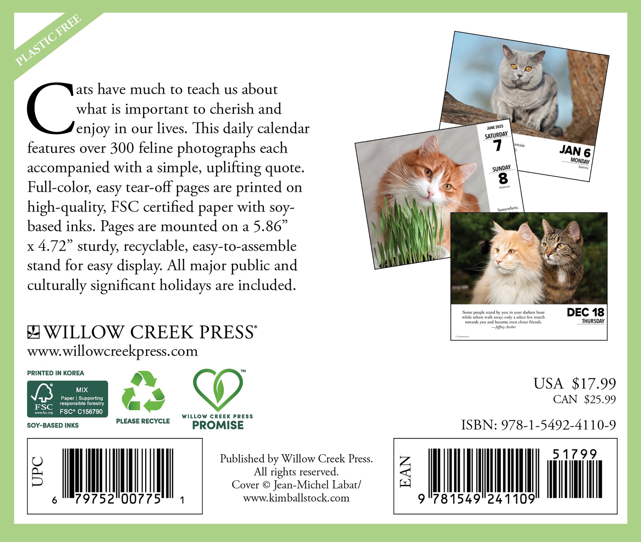 2025 What Cats Teach Us - Daily Boxed Page-A-Day Calendar