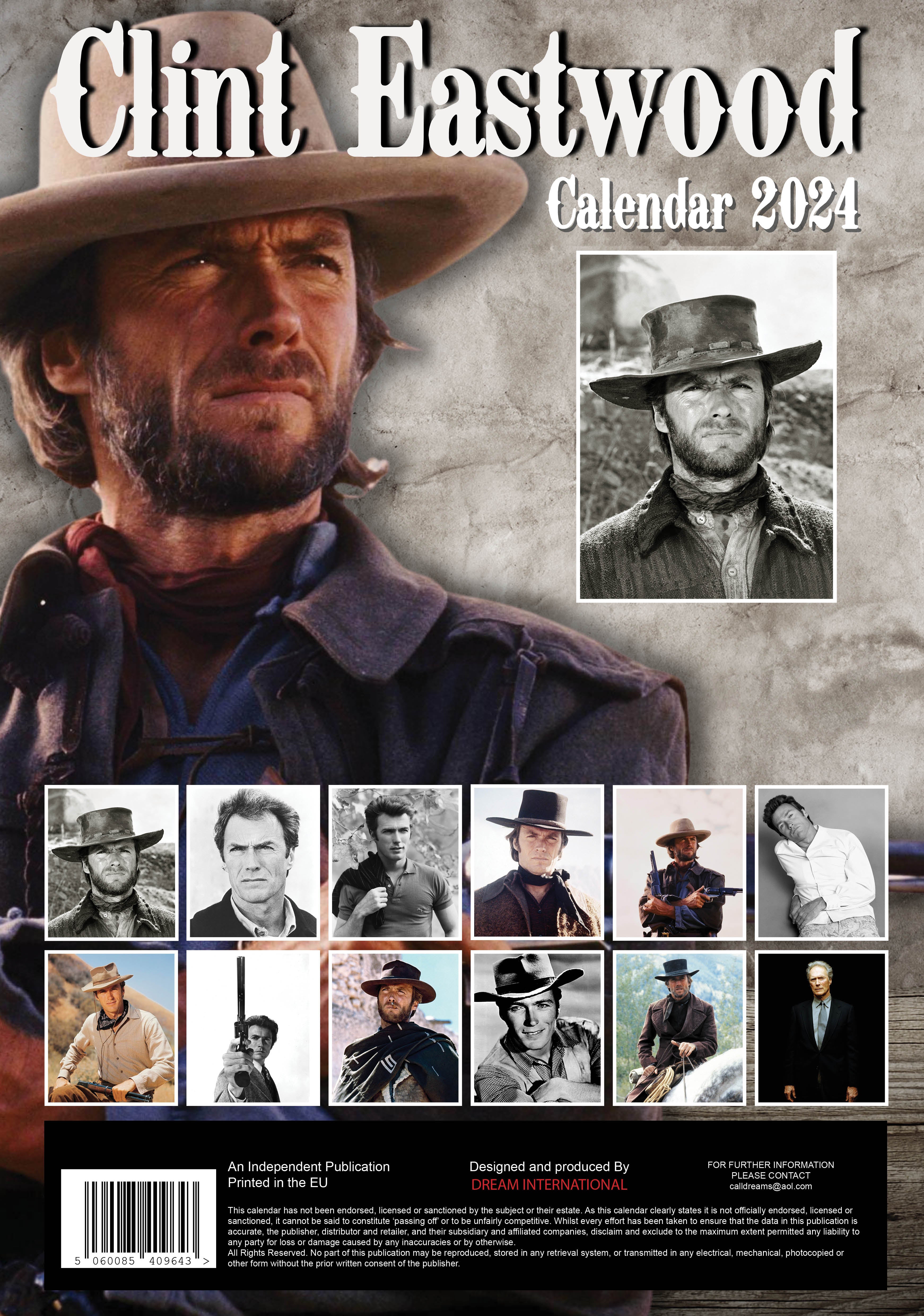 2024 Clint Eastwood - A3 Wall Calendar
