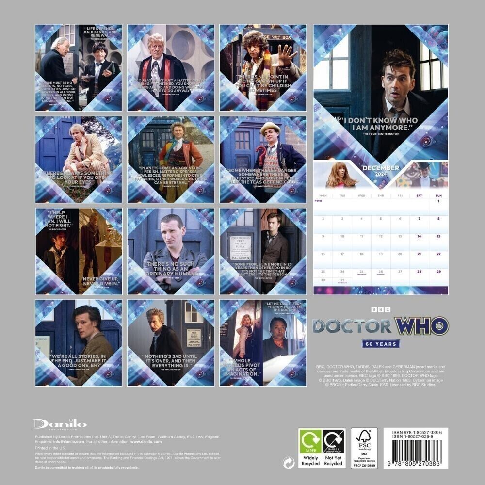 2024 Doctor Who Classic Edition - Square Wall Calendar  SOLD OUT