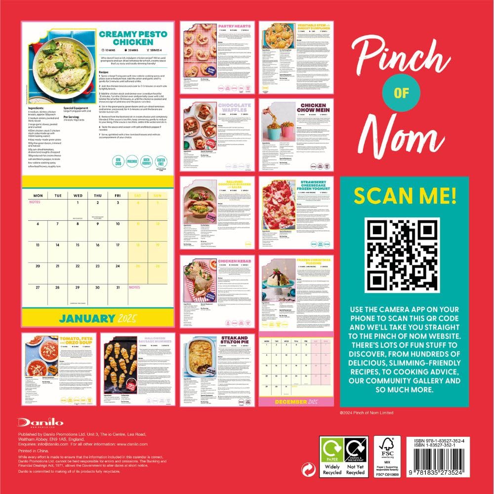 2025 Pinch Of Nom - Square Wall Calendar