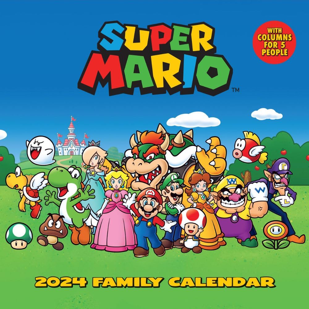 2024 Super Mario Family Square Wall Calendar