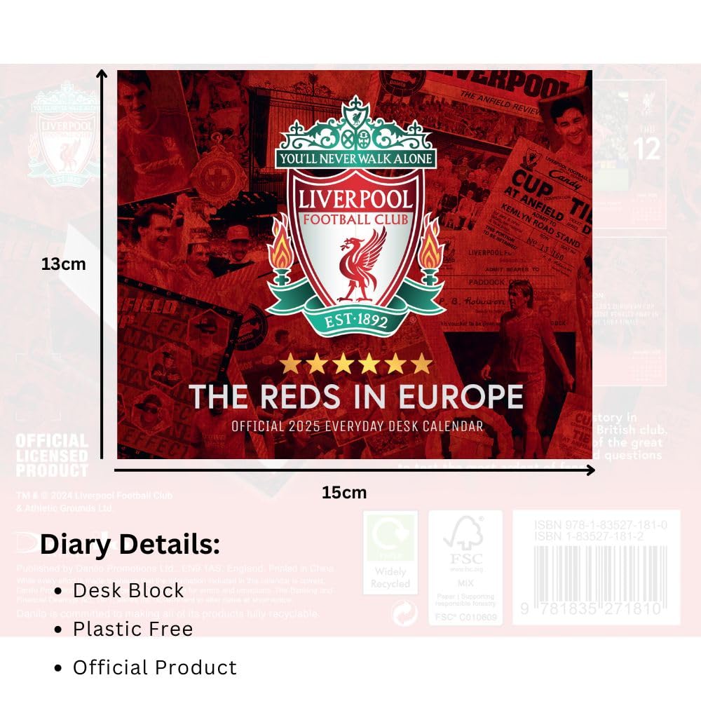 2025 Liverpool Fc - Daily Boxed Page-A-Day Calendar