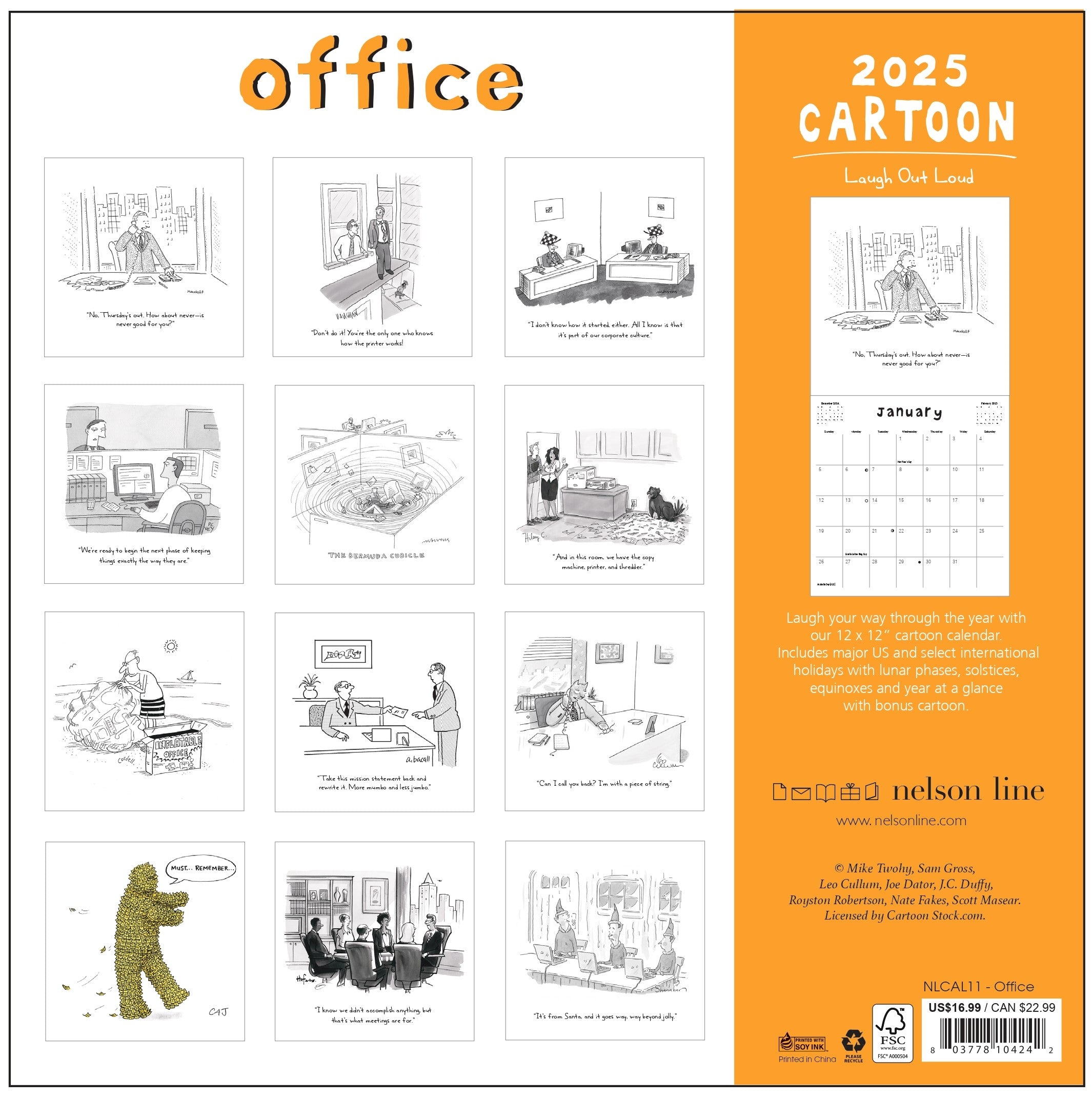 2025 Office - Square Wall Calendar