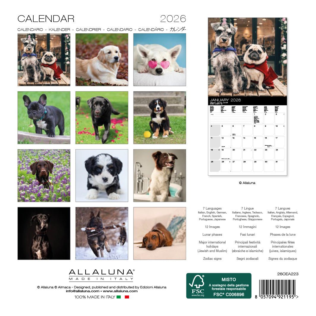 2026 Dogs - Mini Wall Calendar