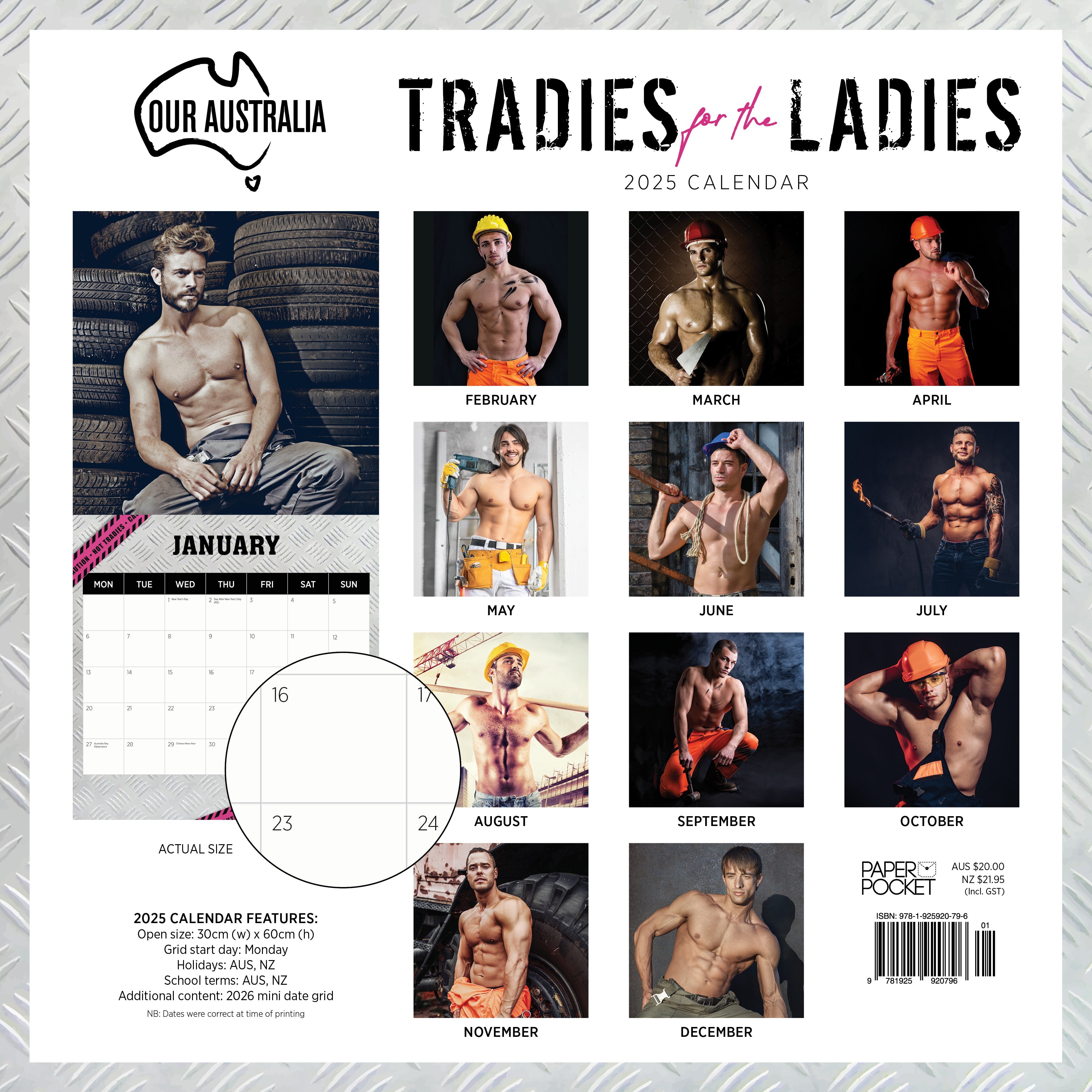 2025 Our Australia Tradies for the Ladies - Square Wall Calendar