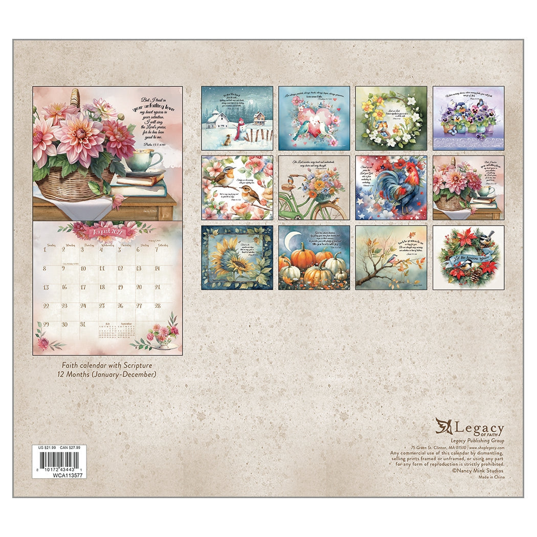 2027 Faithful Heart & Home - Script - Deluxe Wall Calendar