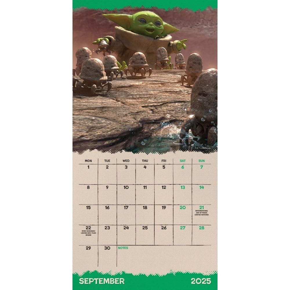 2025 Star Wars The Mandalorian Grogu - Mini Wall Calendar