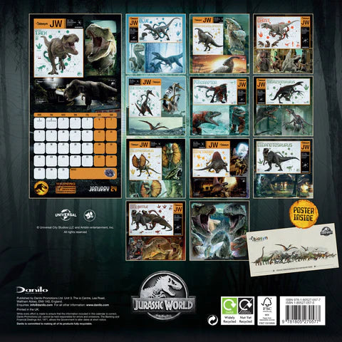 Calendar Ink, Jurassic Park 2024 Wall Calendar