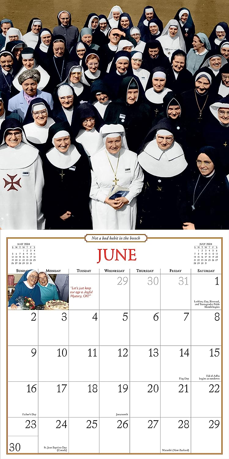 2024 The Original Nuns Having Fun Square Wall Calendar