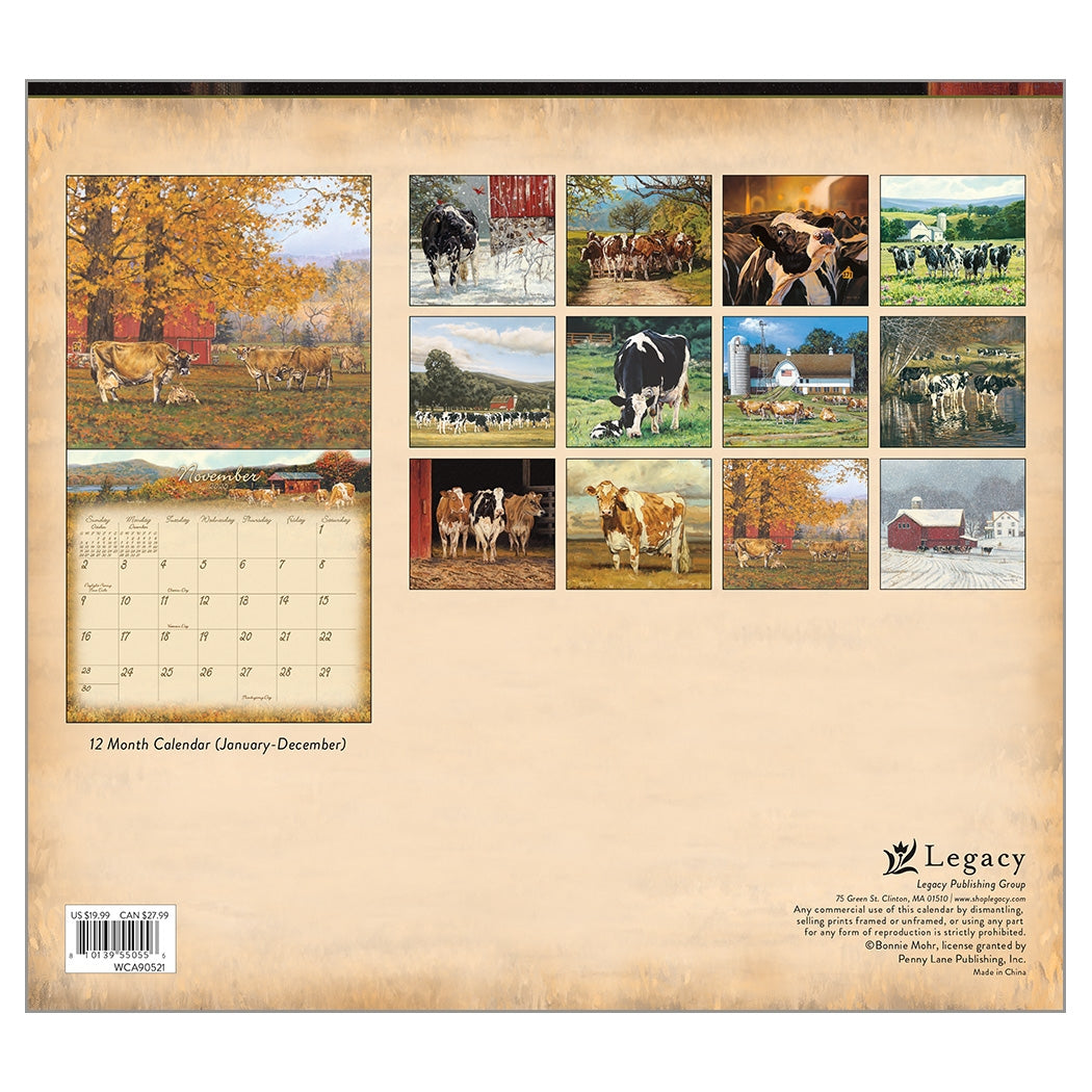 2025 Legacy Cow Calendar - Deluxe Wall Calendar