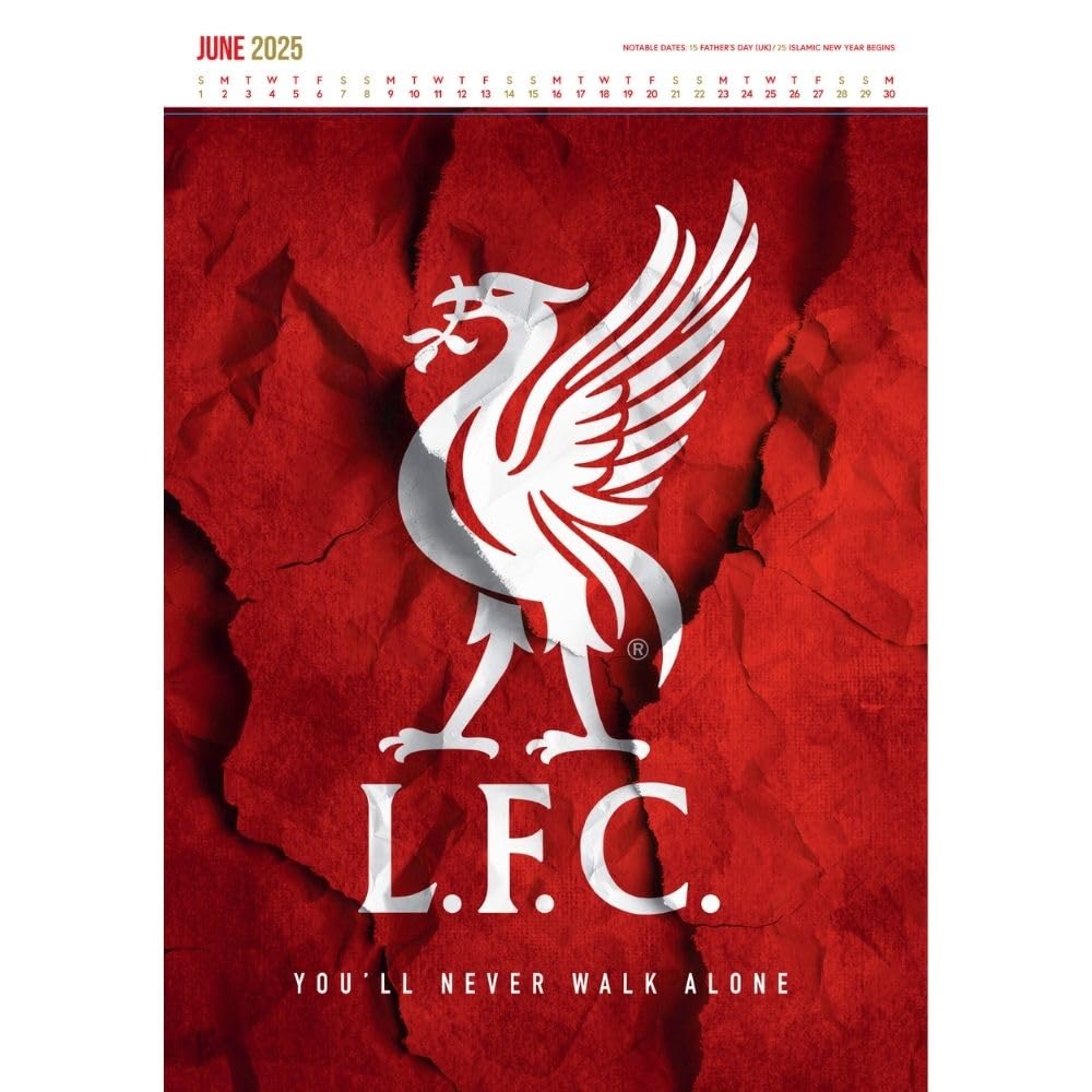 2025 Liverpool Fc - A3 Deluxe Wall Calendar