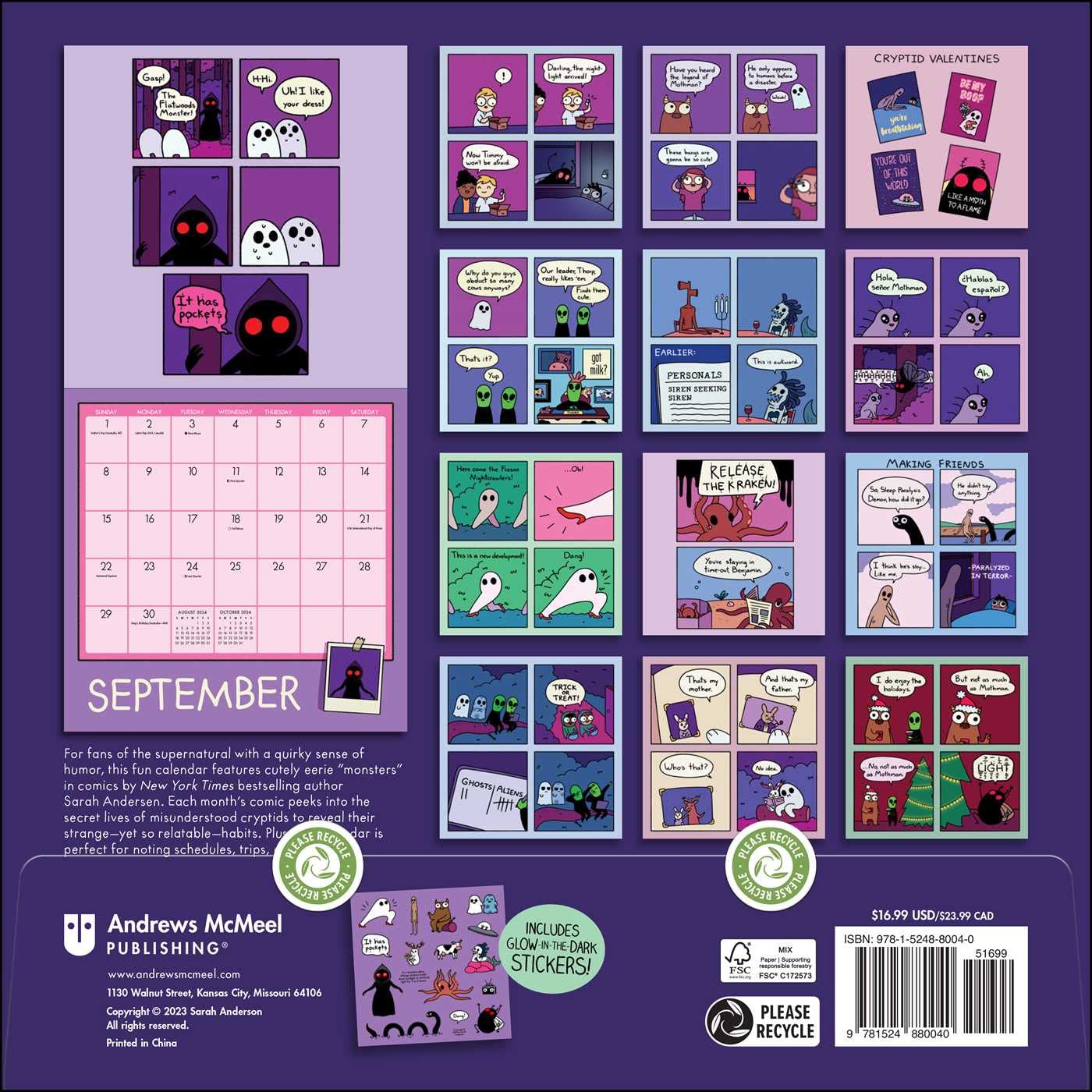 2024 Cryptid Club - Square Wall Calendar  SOLD OUT