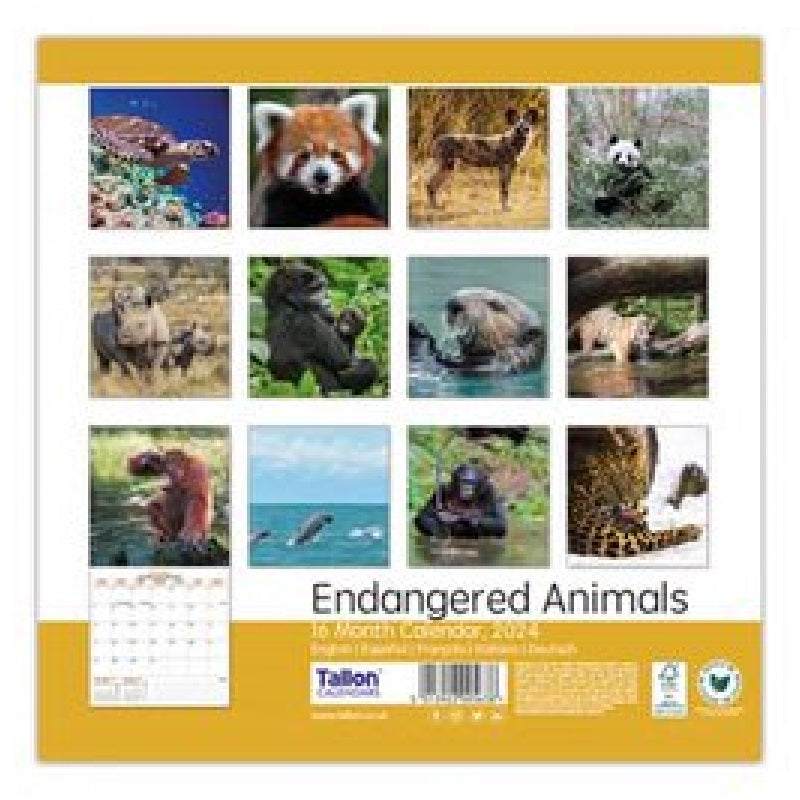 2024 Endangered Animals Square Wall Calendar