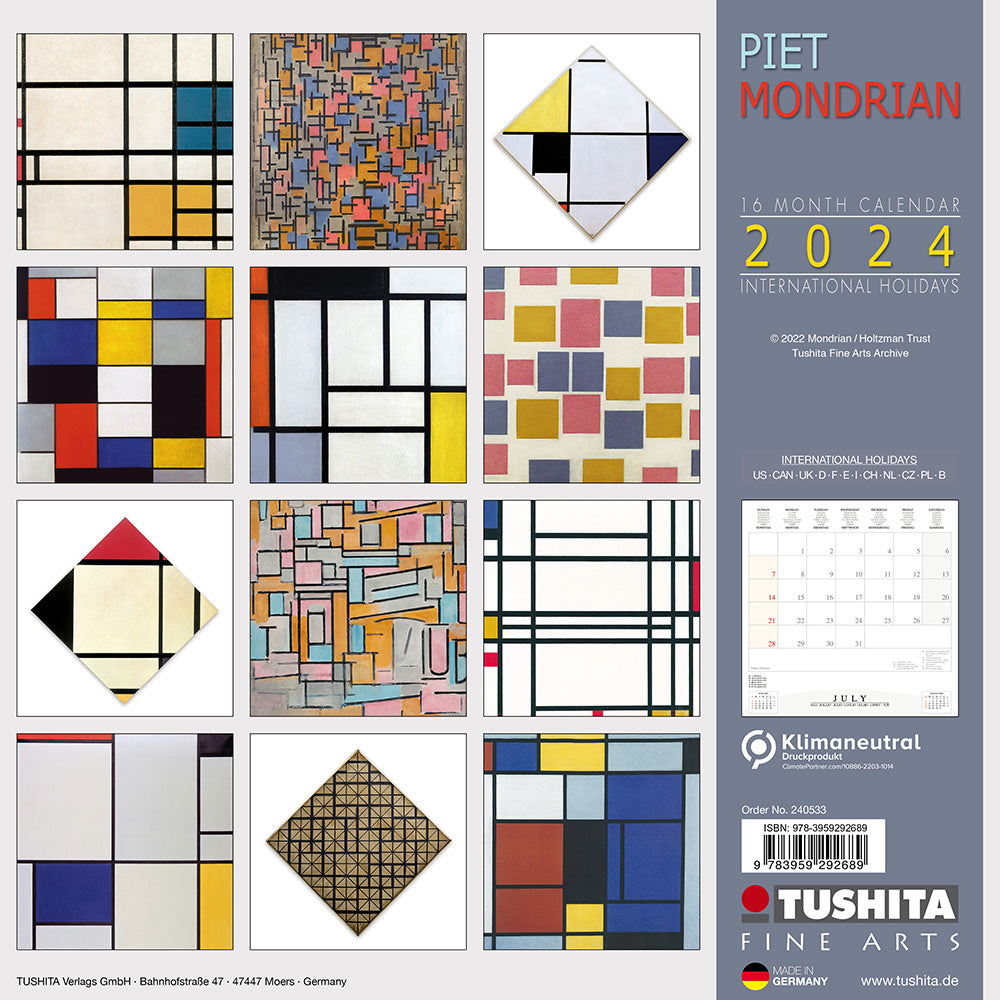2024 Piet Mondrian - Square Wall Calendar