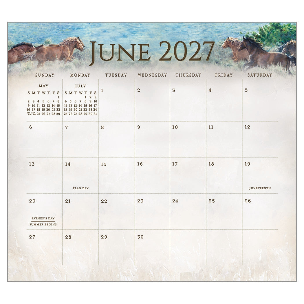 2027 Horses - Deluxe Wall Calendar by Sue Wanner