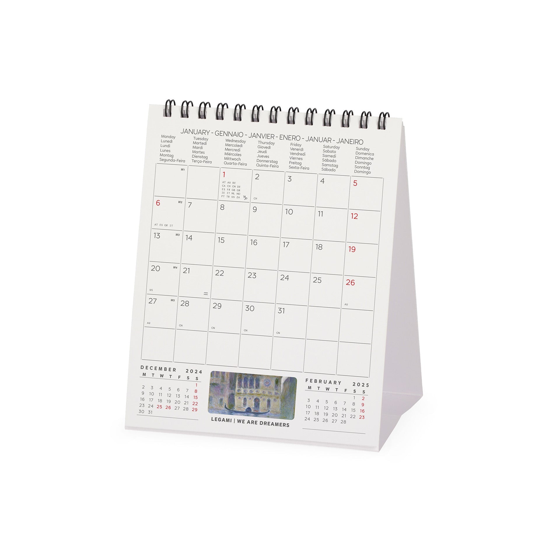 2025 Claude Monet by Legami - Desk Easel Calendar