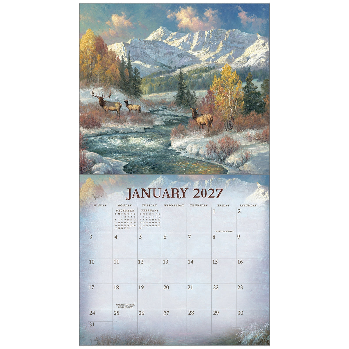 2027 Four Seasons - Deluxe Wall Calendar by Abraham Hunter
