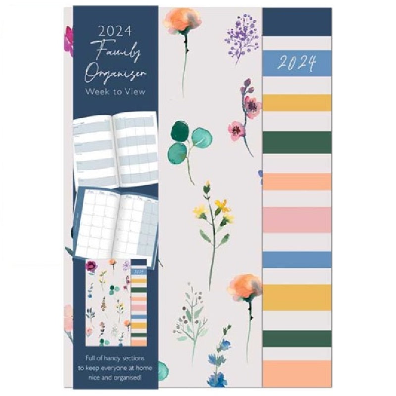 2024 Yellow Floral Botanics - Weekly Family Organiser Diary/Planner  SOLD OUT