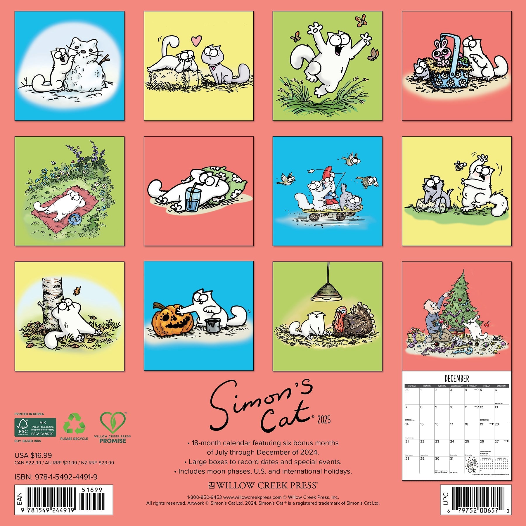 2025 Simon's Cat - Square Wall Calendar