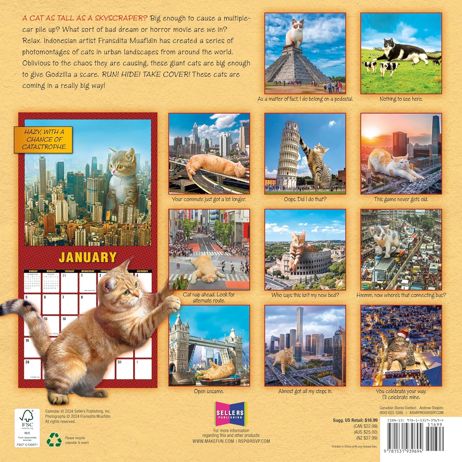 2025 Catzilla - Square Wall Calendar