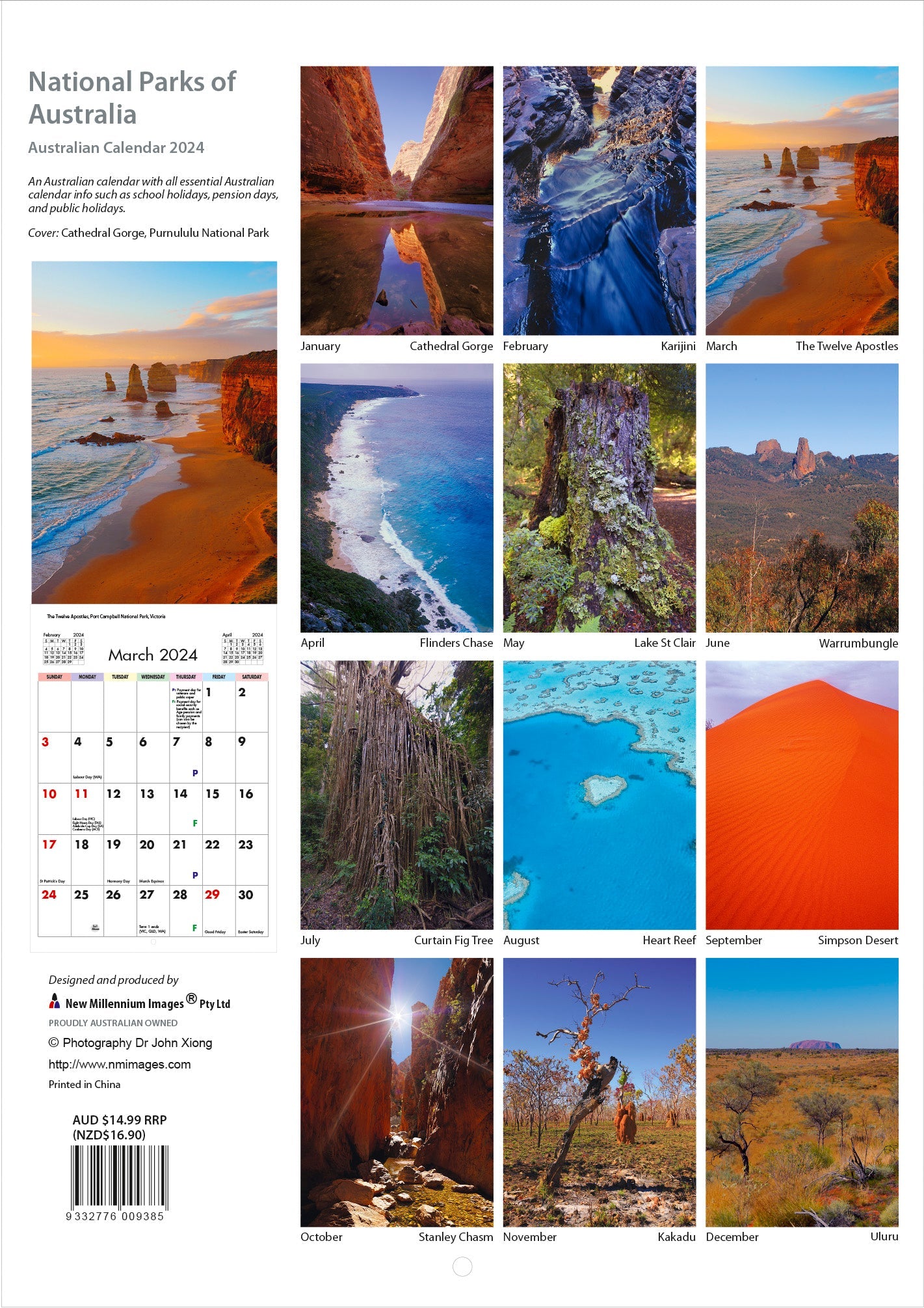 2024 National Parks Of Australia - Slim Wall Calendar  SOLD OUT