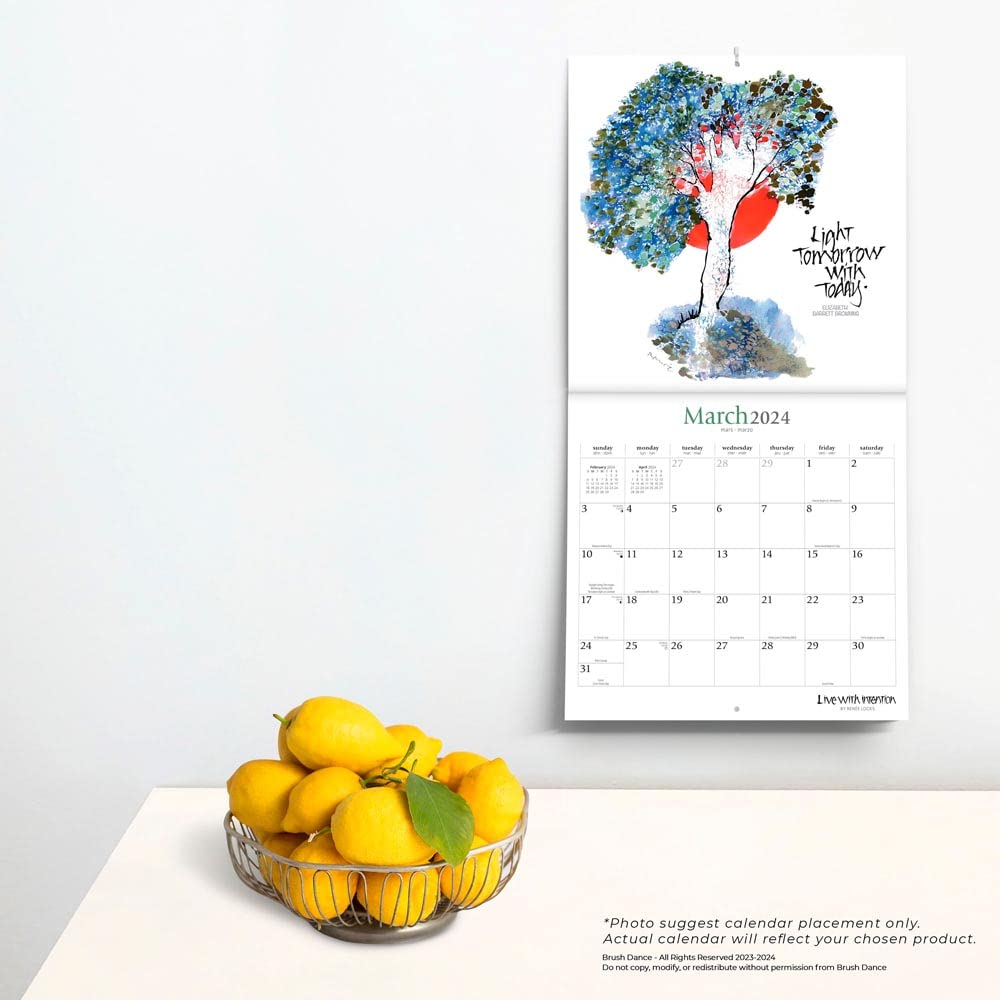 2024 Live With Intention - Square Wall Calendar