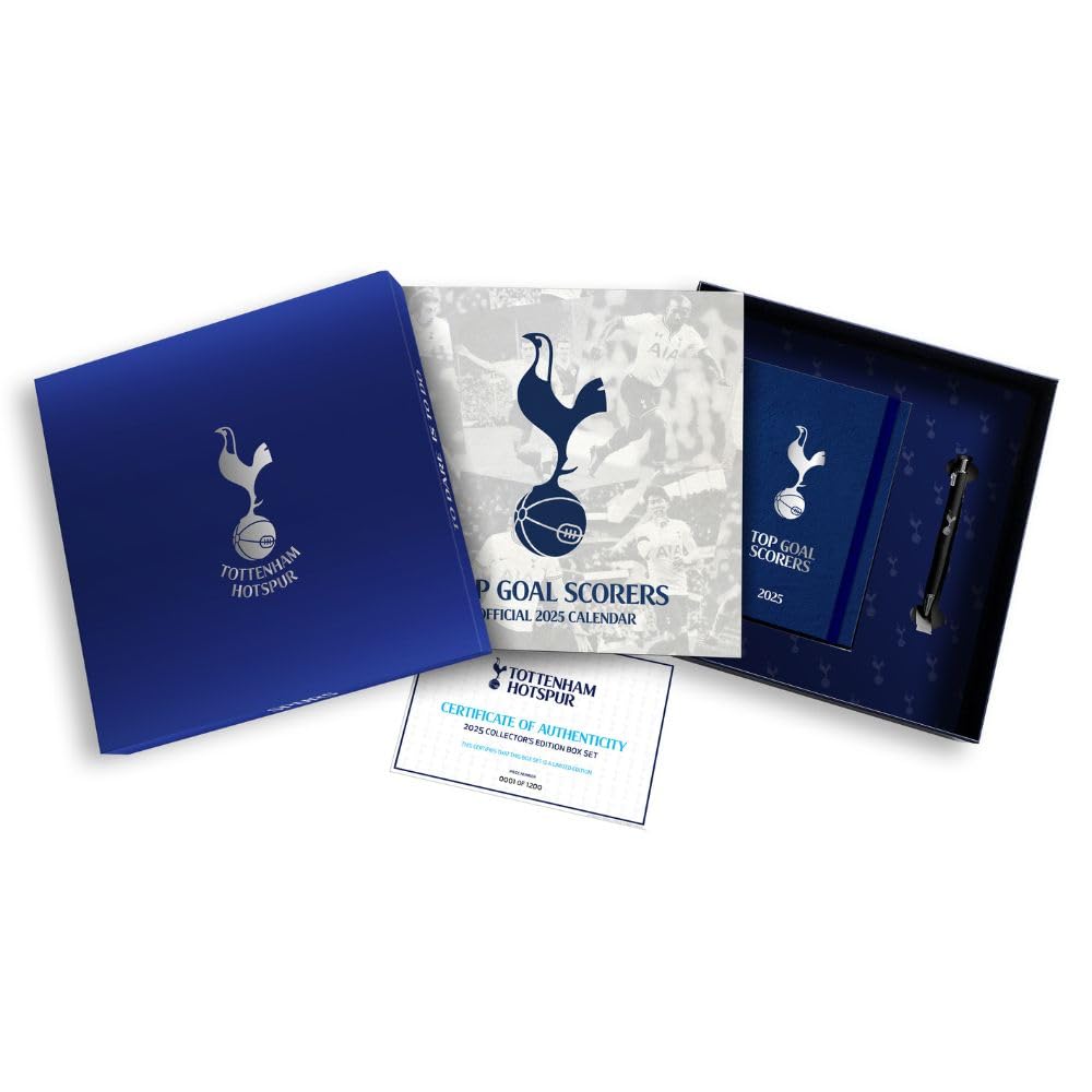 2025 Tottenham Hotspur Fc - Calendar & Diary Musical Gift Box Set