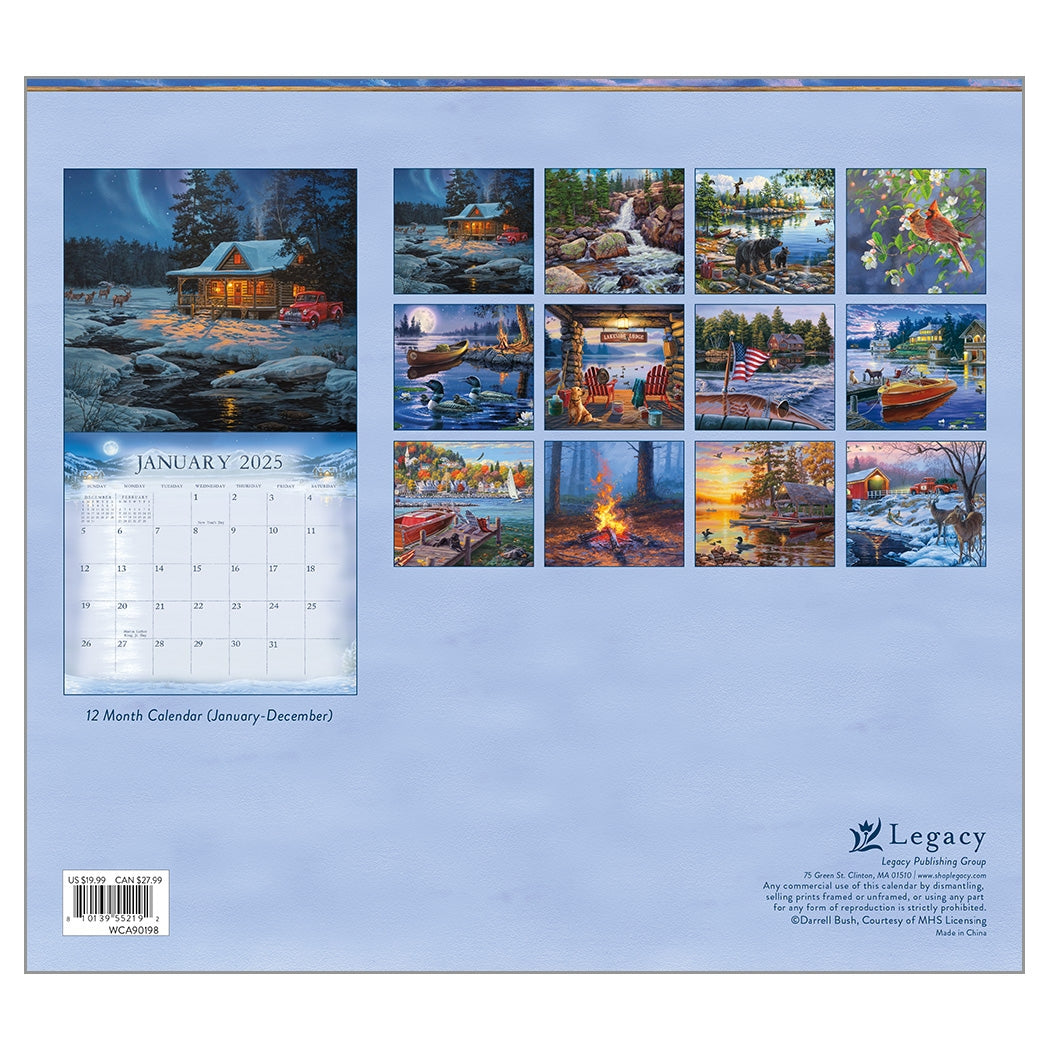 2025 Legacy Cabin View - Deluxe Wall Calendar