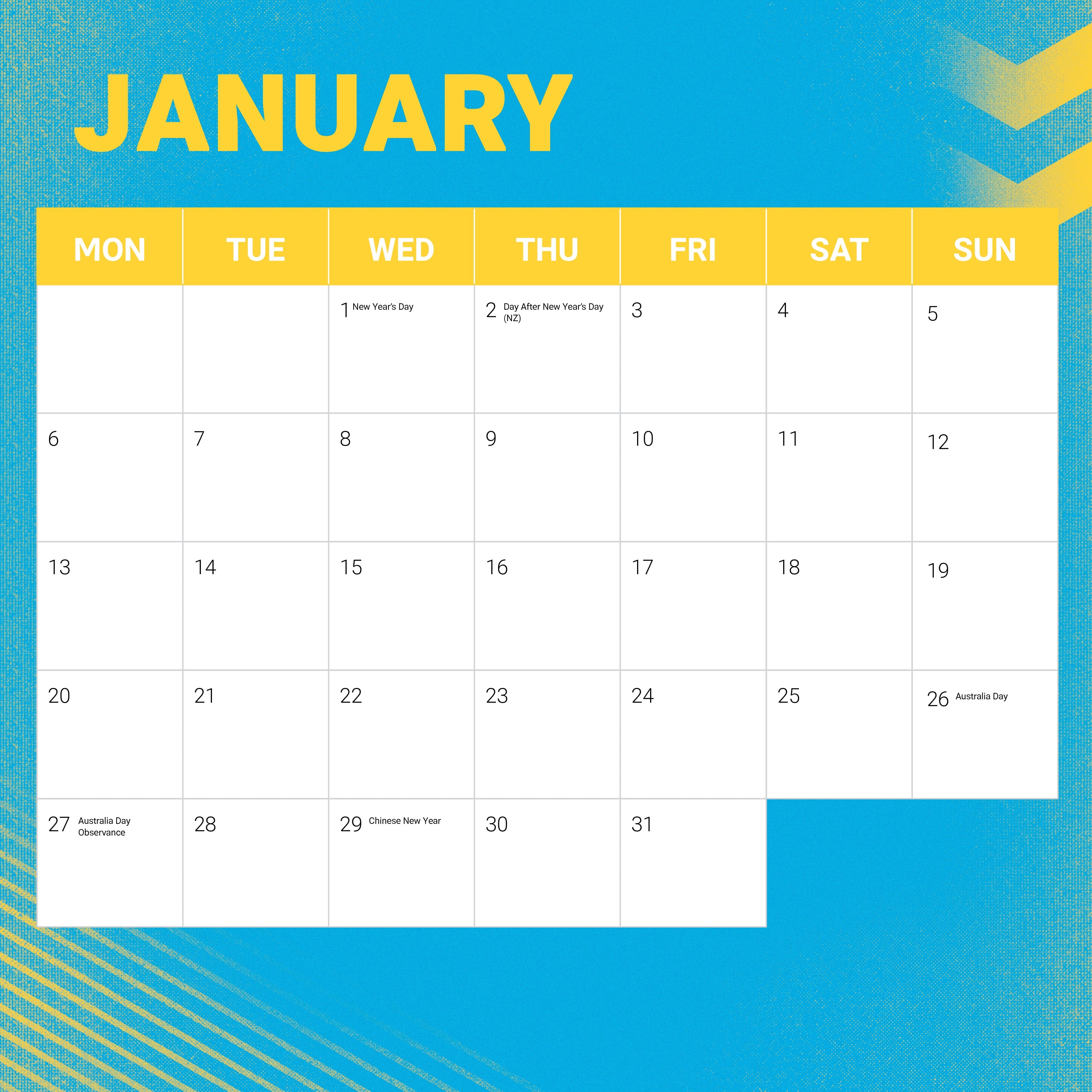 2025 NRL Gold Coast Titans - Square Wall Calendar