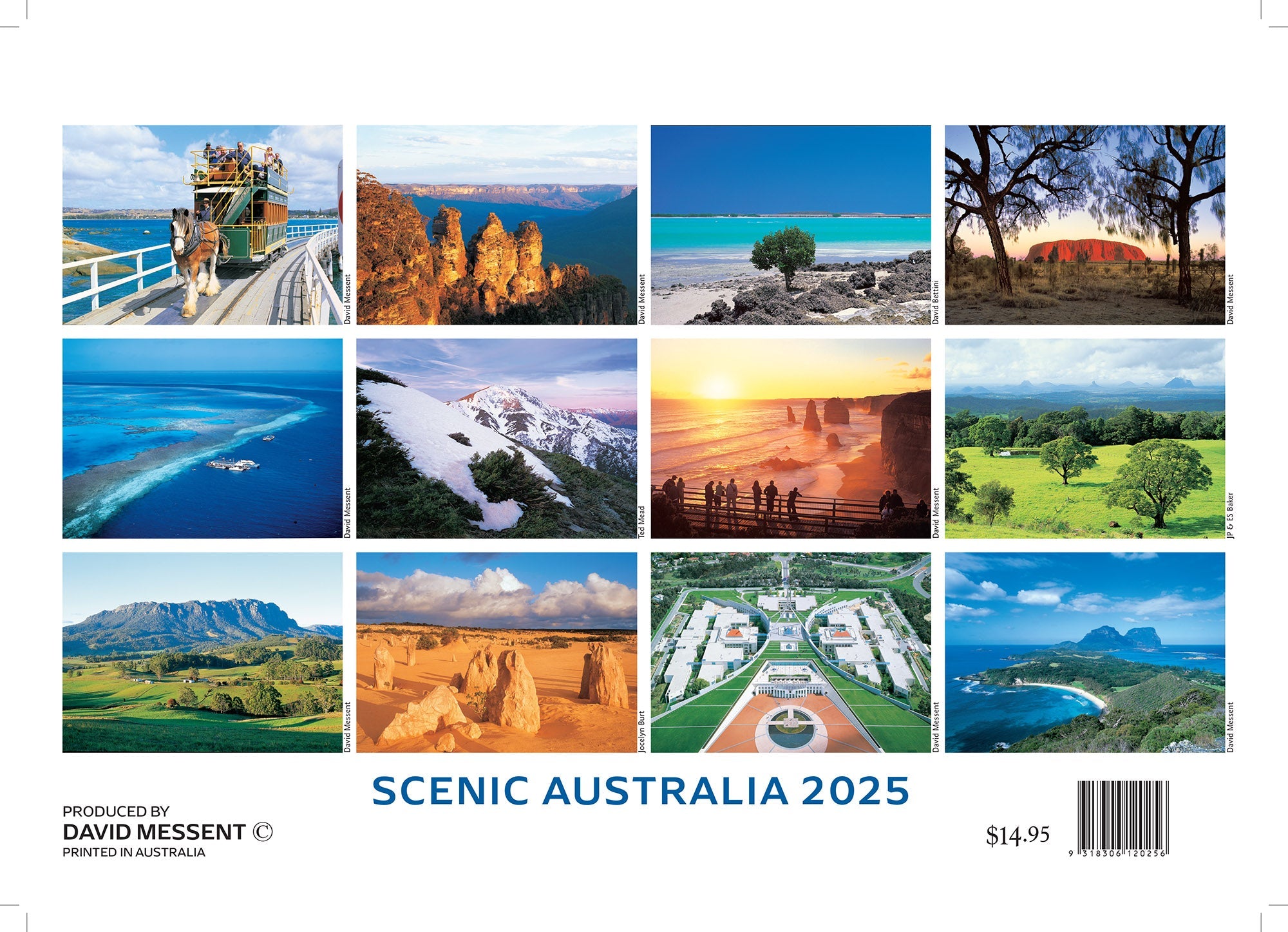 2025 Scenic Australia By David Messent - Horizontal Wall Calendar