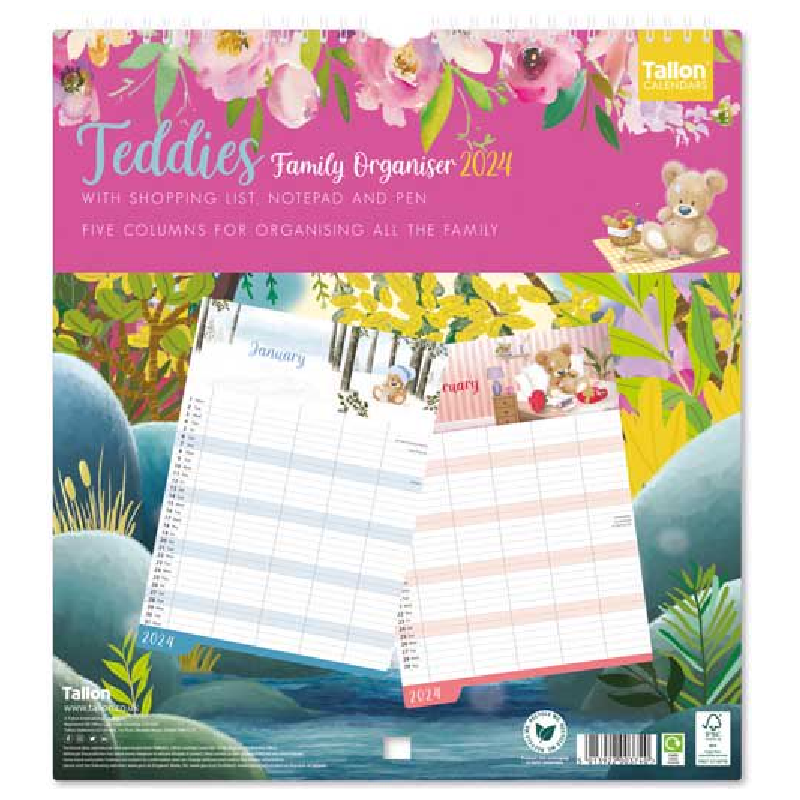 2024 Teddies Family Organiser - Deluxe Wall Calendar  SOLD OUT