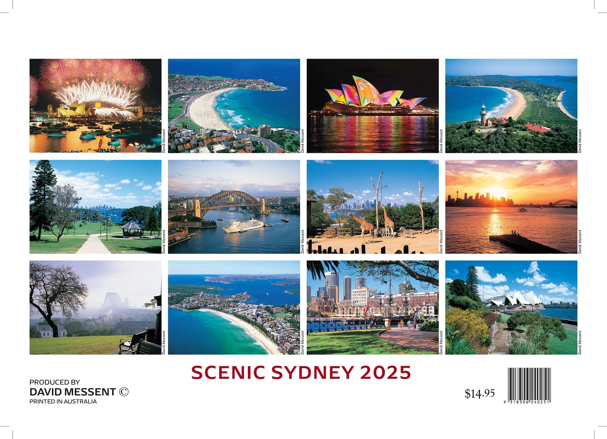 2025 Scenic Sydney By David Messent - Horizontal Wall Calendar