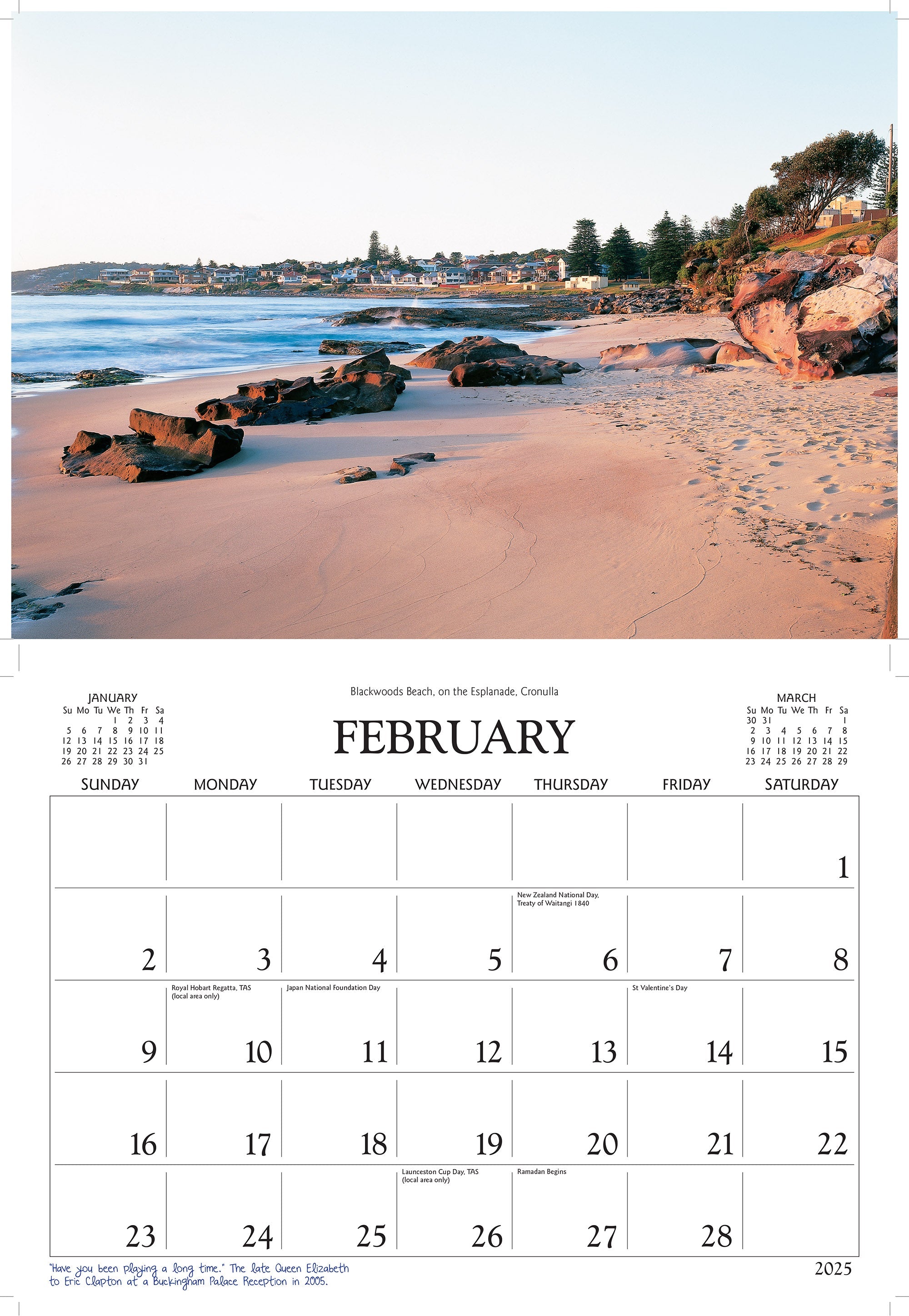 2025 Sutherland Shire By David Messent - Horizontal Wall Calendar
