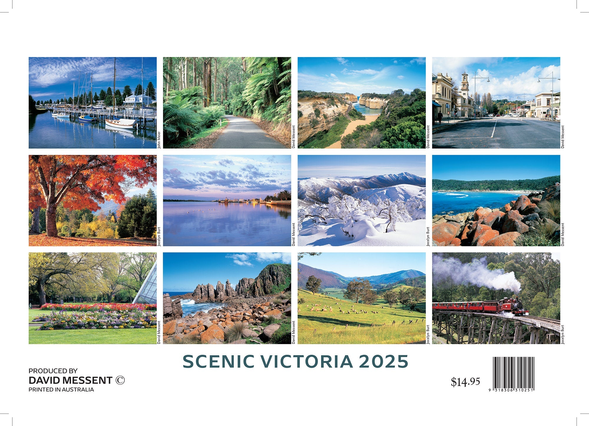 2025 Scenic Victoria By David Messent - Horizontal Wall Calendar