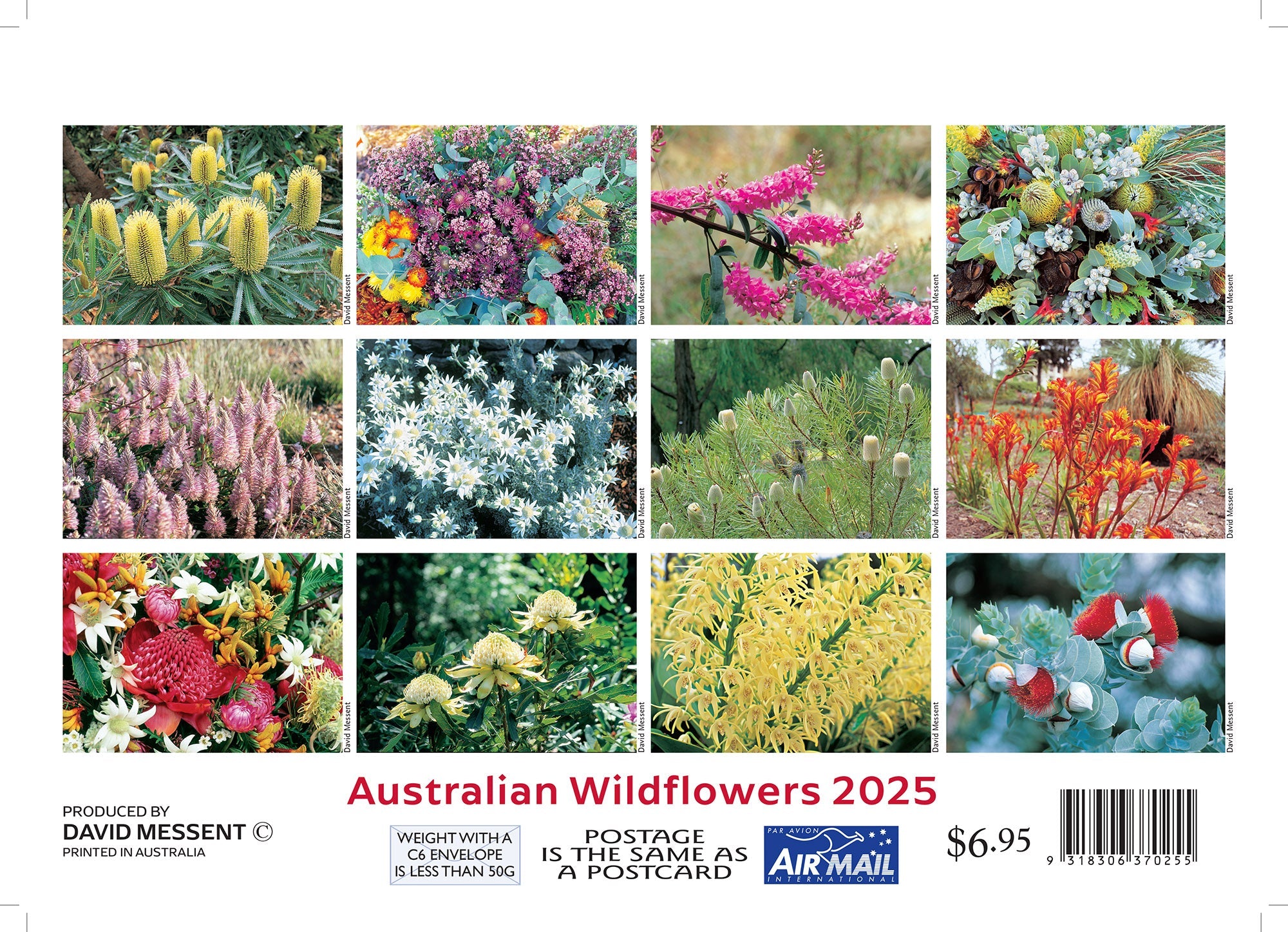 2025 Mini Australian Wildflowers By David Messent - Mini Pocket Calendar